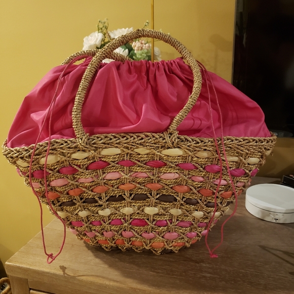 NWT! Cynthia Rowley Multicolor Woven Lined Tote - Picture 8 of 9